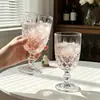 Vaso grande para jugo exquisitamente grabado, copa de vino de tallo largo, vaso para jugo, copa de vino tinto de tallo largo para banquetes de restaurante
