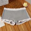 Boxers de niña de color sólido de alta elasticidad, amigables con la piel, sin costuras, anti-exposición, bóxer para mujer, ropa interior con entrepierna de algodón antibacteriana para mujer