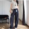 Pantalones cimitarra ligeros de hilo hueco antiarrugas, cintura alta, sueltos tipo capullo, casuales rectos, pantalones de hoz para mujer, primavera nuevo J0407X