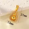 Pingente de Cobre Banhado a Ouro com Design de Cabaça para Aumentar a Fortuna, Banhado a Ouro 18K, Fecho de Colar de Pérola que Preserva a Cor, Acessório de Joia DIY de Alta Qualidade