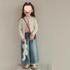 Jeans para Niña Primavera y Verano 2025 Jeans Sueltos con Cintura Elástica Pantalones de Pierna Ancha Pantalones Nuevos para Niños Cabello Transfronterizo
