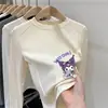Ropa interior básica de forro polar doble cara para niños, prenda interior casual, camiseta elegante de manga larga para niñas, cuello redondo, top cálido para otoño e invierno