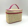 Bolsa de Cosméticos Acolchada con Flores de Alto Valor, Bolsa de Cosméticos, Bolsa de Cosméticos, Gran Capacidad, Portátil, Conveniente para Viajes, Bolsa de Lavado, Bolsa de Almacenamiento para la Mano