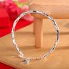 Pulsera Simple de Plata 990 Seiko Bambú Moda para Mujer Versátil Brazalete Abierto