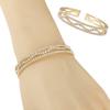 Suministro transfronterizo moda creativa pulsera clásica de ola de diamantes de imitación de 3 filas para mujer diamantes completos brillante apertura adornos de mano al por mayor