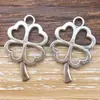 1 Nuevo Colgante Artificial de Aleación de Plata Antigua de Trébol de Cuatro Hojas Calado Variado Accesorios para Joyería DIY