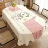 Toalha de Mesa Oval Impermeável, à Prova de Óleo, Sem Lavagem, Anti-Escaldante, Toalha de Mesa para Mesa de Jantar Oval, Nova Toalha de Mesa Estilo Cartoon Ins 2025