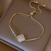 Pulseira Vazia de Abóbora de Zircônia Banhada a Ouro Real Estilo Francês Luxo Leve Nobre Elegante Pulseira Nicho Pulseira High-end para Mulheres