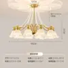 Candelabro para Sala de Estar Francés, Personalizado y Creativo, Lámpara de Flor Tibia Color Crema Medieval, Lámpara de Proyección de Espectro Completo para Dormitorio con Protección para los Ojos