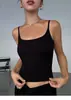 Camisola de rayón de color liso, estilo nuevo, simple y versátil, con copas en el busto, adecuada para usar en capas o como un top corto exterior.