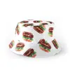 Sombrero de pescador de poliéster bordado y estampado transfronterizo, sombrero de ala corta de copa plana engrosada para primavera y verano, sombrero de protección solar