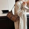 2025 Nuevo Bolso de Hombro Casual Elegante de Doble Bolsillo para Otoño e Invierno Bolso Cruzado de Moda para el Brazo Bolso de Nicho para Mujer