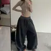 Pantalones de chándal holgados de otoño, pantalones de pierna ancha, pantalones de danza jazz fluidos hasta el suelo, pantalones casuales deportivos estilo americano para mujer