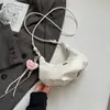 Bolsa Quadrada Pequena Texturizada Casual Estilosa de Nicho Nova para Mulheres Verão 2025, Bolsa de Ombro Transversal Casual da Moda Tendência