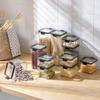 Pote Hermético de Cozinha Pote de Armazenamento Doméstico de Grau Alimentar Recipiente Hermético de Plástico Medicinal Transparente Caixa de Armazenamento de Especiarias