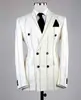 Chaqueta de Traje Rayada de Doble Fila con 6 Botones para Hombre Exportación Personalizada Moda Británica Traje Ajustado