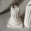 Suporte Criativo Europeu Retrô de Gesso Desgastado Coluna Romana Quebrada Suporte de Exibição de Anéis Bandeja de Armazenamento Suporte de Adereço para Vitrine