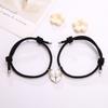 Entrando na moda pulseira de corda de amor magnética preto e branco para casal pulseira de corda de mão para amigas pulseira joia atacado
