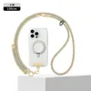 Cordão de Celular de Alta Qualidade com Duas Fivelas, Alça Longa Três-em-Um para Usar Cruzada no Corpo ou no Pescoço, Pulseira de Pulso Trançada Anti-Queda para Celular, Alça de Mochila