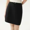 Nuevo falda midi de punto de cachemira versátil para otoño e invierno, de punto acanalado vertical, color liso, falda de punto casual para mujer