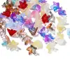 Cuentas de Flor Trompeta Estrella de Cinco Puntas de Vidrio Degradado, Cuentas de Flor de Cinco Pétalos con Agujero Central, Abalorios Sueltos para Horquillas, Pendientes, Pulseras Estilo Antiguo DIY