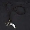 Moderna Cadena de Cuero con Colgante de Diente de Lobo Personalizado Estilo Rock, Popular en Europa y América, Joyería de Venta Caliente, Collar Largo Unisex