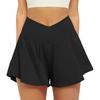 Culottes de Tenis Transfronterizos 2024 Cintura en V Aspecto Adelgazante Cintura Alta Transpirables Secado Rápido Pantalones Cortos Deportivos para Mujer Running Fitness Sueltos