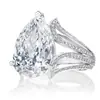 Zhen Rong desea un nuevo anillo de circonita con incrustaciones en forma de gota de agua y pera, creativo europeo y americano, diamante flash, compromiso, joyería de plata al por mayor