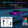 Kit de Modificación de Luz Ambiental para el Suelo del Coche, LED de App Uno a Cuatro Colores Múltiples Controlados por Sonido para el Interior del Coche, Iluminación Ambiental para el Interior del Coche