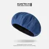 Boina Octagonal Negra para Mujer, Otoño e Invierno, Circunferencia de Cabeza Grande, Sombrero de Artista Adelgazante, Gorra de Boina Versátil de Alta Moda