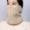 Cachecol de Tricô Xadrez Houndstooth Novo Espesso para Outono e Inverno Versátil Protetor de Pescoço à Prova de Frio Quente Gola de Pescoço para Homens e Mulheres com Lã