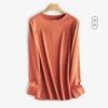 Camiseta Básica de Algodón de Fibra Larga para Mujer, Nueva Camiseta de Manga Larga Casual Suelta de Algodón Líquido de Amoníaco para Otoño e Invierno, Top de Algodón Puro para Mujer
