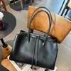 Bolsa feminina transfronteiriça de couro genuíno, nova bolsa de mão outono e inverno, couro bovino de camada superior natural, toque de alta qualidade, bolsa tote de ombro