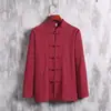 Estilo Chinês Masculino Novo Traje Tang Chinês Camisa de Manga Longa Hanfu Melhorado Top de Outono Casaco Casual Retrô com Fivela