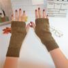 Guantes de Punto sin Dedos de Color Sólido Lisos Estilo Coreano Yifan para Pareja de Mujeres, Cálidos para Invierno