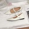 Zapatos de Mujer con Punta Francesa Pequeña Altura Aumentadora Lujo Ligero de una Sola Capa 2025 Zapatos Planos Mary Jane con Boca Poco Profunda
