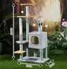 Marco de escalada grande para gatos con casa para gatos integrada, poste vertical, plataforma de salto para gatos, rascador para gatos, accesorios de juguetes para gatos, tabla rascadora para gatos al por mayor