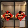 2027 Año Rojo del Cordero Carácter de la Fortuna Decoración de Ventana Pegatina Estática para Vidrio Feliz Año Nuevo Festival de Primavera Decoración de Tienda Balcón de Centro Comercial