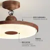 Lámpara de Dormitorio Retro Americana, Lámpara de Techo, Lámpara de Estudio Color Nogal Antiguo, Lámpara de Habitación Principal con Grano de Madera Estilo Wabi-Sabi