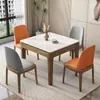 Mesa de jantar de laje de rocha estilo chinês simples moderno mesa quadrada de madeira maciça mesa de jantar quadrada para jogar mahjong e cartas para casa