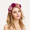 Horquilla de Flor Artificial Diadema Flor de Rosa Oversize Tocado para Niñas Fotografía Hanfu Accesorio para el Cabello Transfronterizo
