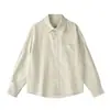 Camisa de Manga Larga de Color Sólido con Borde Deshilachado de Lyocell Vintage para Hombres y Mujeres, Camisa Chaqueta Versátil Casual de Color Sólido de Alta Gama
