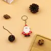 Chaveiro de Natal de borracha macia em PVC de desenho animado, pequeno presente, pingente de chaveiro de silicone, árvore de Natal, veado, boneco de neve