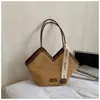 Bolso de Mimbre Tejido de Nicho Transfronterizo 2026 Nuevo Versátil Retro Bolso de Hombro Gran Capacidad Texturizado para Viajar Debajo del Brazo