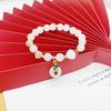 Nuevo colgante de jade blanco loto hebilla de seguridad pulsera estudiante pulsera para novias diseño nicho ins joyería con cuentas