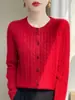 Jaqueta Cardigan de tricô branco torcido transfronteiriça para mulheres, novo estilo coreano de outono, top justo de manga comprida