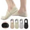 Meias de Cashmere e Seda Baixas para Outono e Inverno, Macias, Alta Elasticidade no Calcanhar, Silicone Antiderrapante, Quentes, à Prova de Frio, Invisíveis, Cor Sólida, Meias Cano Baixo