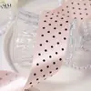 Cinta de poliéster con puntos, cinta de lunares brillantes de una sola cara, accesorios para el cabello DIY para niños, material para moños, caja de regalo, bolsa para envolver ramos