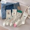 Calcetines personalizados para mujer a media pantorrilla Nuevos calcetines para mujer Transpirables Absorbentes de sudor Dulces Cachorros Ins Calcetines de estudiante lindos y modernos