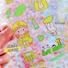 Stickers Ins Chica de Dibujos Animados Mascota Linda Stickers Decorativos para Teléfono Móvil Material para Collage DIY Stickers Creativos para Agenda Papelería para Niña